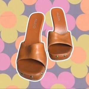 Vintage Wooden Heeled Sandals